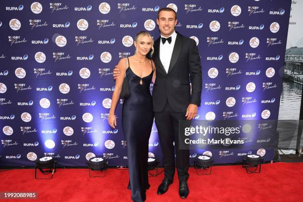 Sevens player Nathan Lawson arrives for the 2023 Rugby Australia Awards at Doltone House on February 07, 2024 in Sydney, Australia.