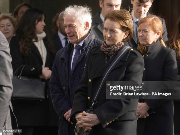 Fine Gael TD Richard Bruton, the brother of former taoiseach John Bruton, arrives for his state funeral at Saints Peter's and Paul's Church in...
