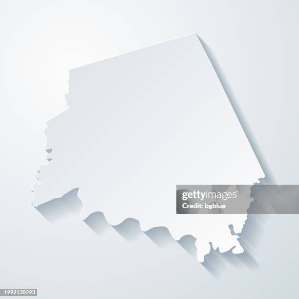 clark county, kentucky. map with paper cut effect on blank background - winchester kentucky stock illustrations