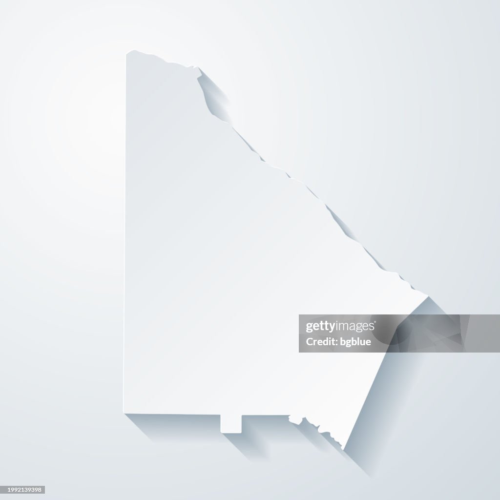 DeKalb County, Georgia. Map with paper cut effect on blank background