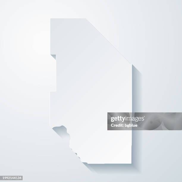 ada county, idaho. map with paper cut effect on blank background - ada stock illustrations