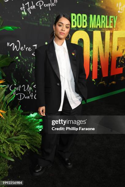 Lilly Singh attends the Los Angeles Premiere of "Bob Marley: One Love" at Regency Village Theatre on February 06 in Los Angeles, California.