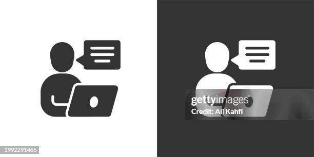 online study icon. solid icon that can be applied anywhere, simple, pixel perfect and modern style. - students learning computer programming stock illustrations