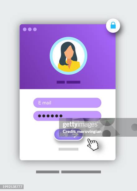 log on screen on white background - log on stock illustrations