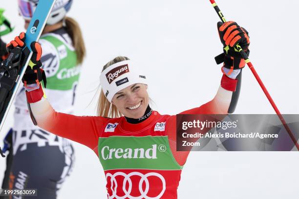 Lara Gut-behrami of Team Switzerland takes 1st place during the Audi FIS Alpine Ski World Cup Women's Giant Slalom on February 10, 2024 in Soldeu,...