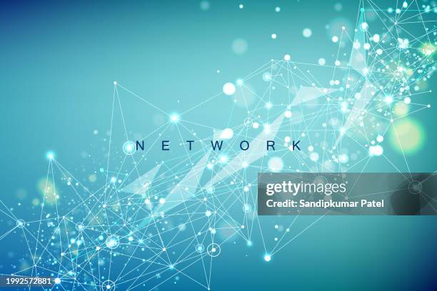 abstract big data visualization digital network connection concept background. - connected dots and analytics stock illustrations