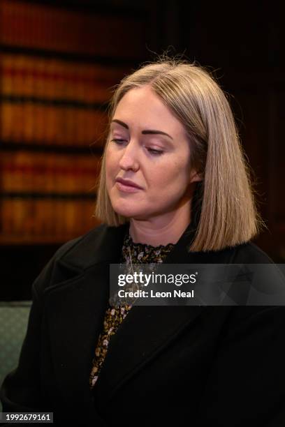 Esther Ghey is seen as she meets with Labour Party Leader Keir Starmer in the House of Commons on February 07, 2024 in London, England. Brianna Ghey...