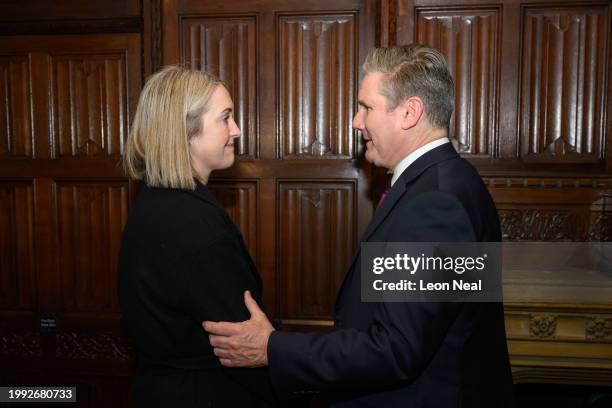 Esther Ghey meets with Labour Party Leader Keir Starmer in the House of Commons on February 07, 2024 in London, England. Brianna Ghey was brutally...