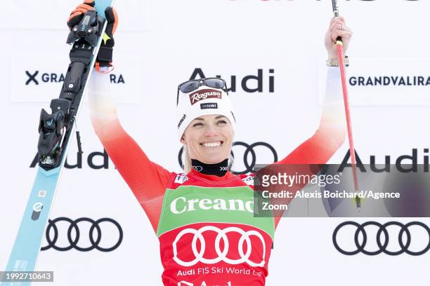 Lara Gut-behrami of Team Switzerland takes 1st place during the Audi FIS Alpine Ski World Cup Women's Giant Slalom on February 10, 2024 in Soldeu,...