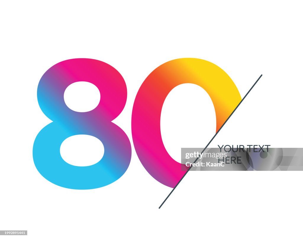 Number 80. Abstract number template. Anniversary number template isolated, anniversary icon label, anniversary symbol vector stock illustration