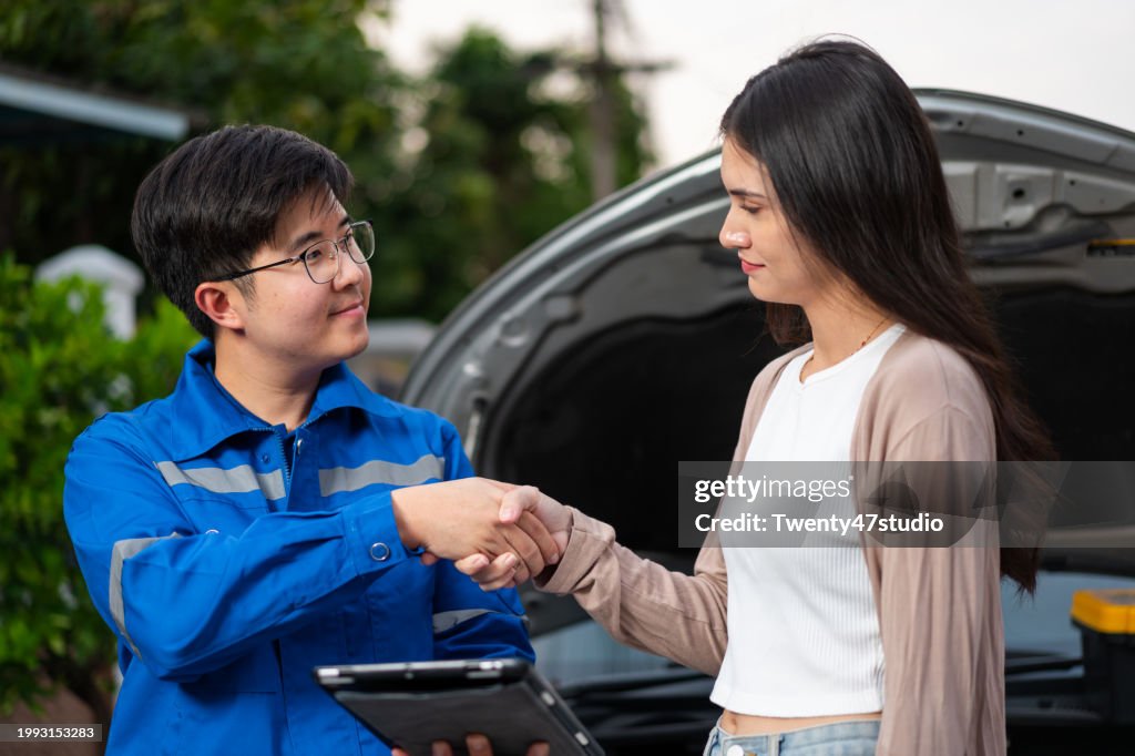 A woman received help for roadside assistance