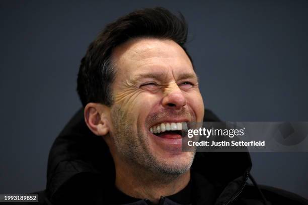 Gareth Taylor, Manager of Manchester City, reacts prior to the FA Women's Continental Tyres League Cup Quarter Final match between Tottenham Hotspur...