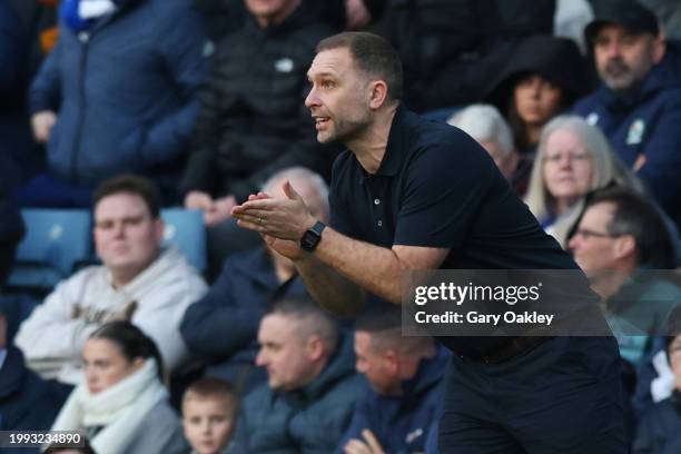 Blackburn Rovers Manager John Eustace during the Sky Bet Championship match between Blackburn Rovers and Stoke City at Ewood Park on February 10,...