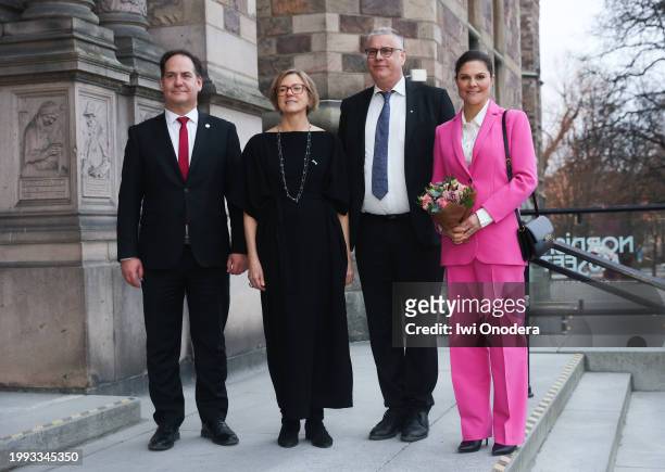 Kenneth G. Forslund , Sanne Houby-Nielsen, Jan-Olov Westerberg and Crown Princess Victoria of Sweden at the opening of the Nordic museum exhibition...