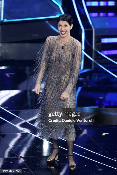 Giorgia attends the 74th Sanremo Music Festival 2024 at Teatro Ariston on February 07, 2024 in Sanremo, Italy.