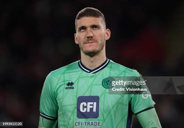 Sheffield United goalkeeper Ivo Grbic during the Emirates FA Cup Fourth Round match between Sheffield United and Brighton & Hove Albion at Bramall...