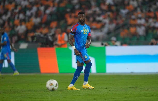 Chancel Mangulu Mbemba of DR Congo controls the ball during the TotalEnergies CAF Africa Cup of Nations semi-final match between Ivory Coast and DR...