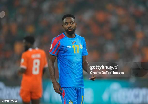 Cedric Bakambu of DR Congo looks on during the TotalEnergies CAF Africa Cup of Nations semi-final match between Ivory Coast and DR Congo at Olympic...