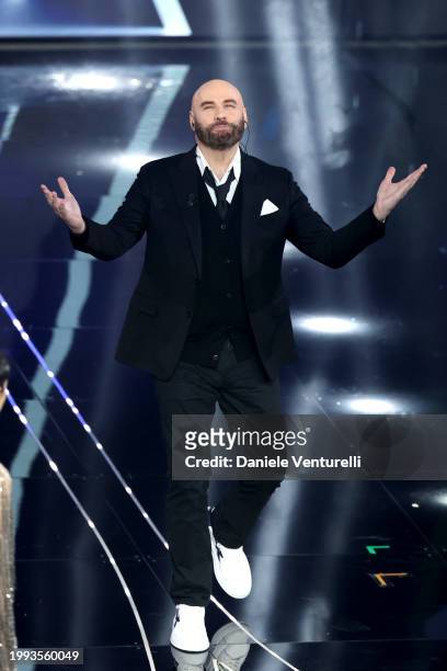 John Travolta attends the 74th Sanremo Music Festival 2024 at Teatro Ariston on February 07, 2024 in Sanremo, Italy.