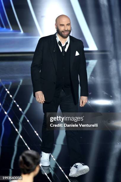 John Travolta attends the 74th Sanremo Music Festival 2024 at Teatro Ariston on February 07, 2024 in Sanremo, Italy.