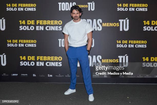 Ricardo Abarca poses for a photo during a press conference to present details of the premier of the movie 'Todas menos tu' at Cinepolis Miyana on...