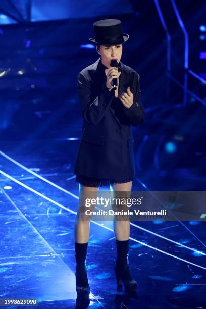 Giorgia attends the 74th Sanremo Music Festival 2024 at Teatro Ariston on February 07, 2024 in Sanremo, Italy.