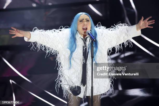 Loredana Bertè attends the 74th Sanremo Music Festival 2024 at Teatro Ariston on February 07, 2024 in Sanremo, Italy.