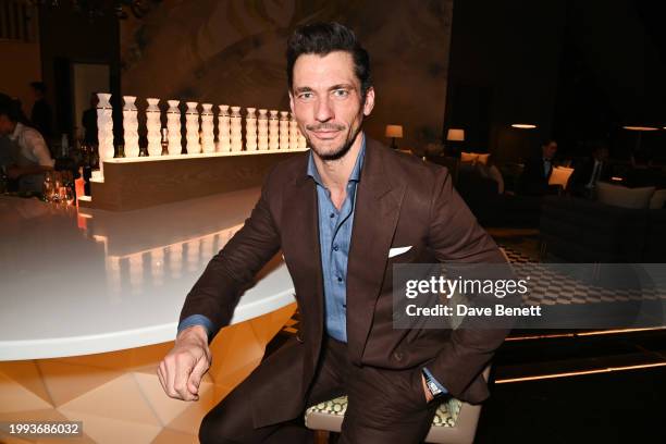 David Gandy attends the One&Only One Za'abeel Grand Opening in the Martini Bar on February 10, 2024 in Dubai, United Arab Emirates.