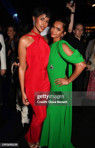 Sabrina Elba and Boxer Ramla Ali attend the One&Only One Za'abeel Grand Opening party at Sphere on February 10, 2024 in Dubai, United Arab Emirates.