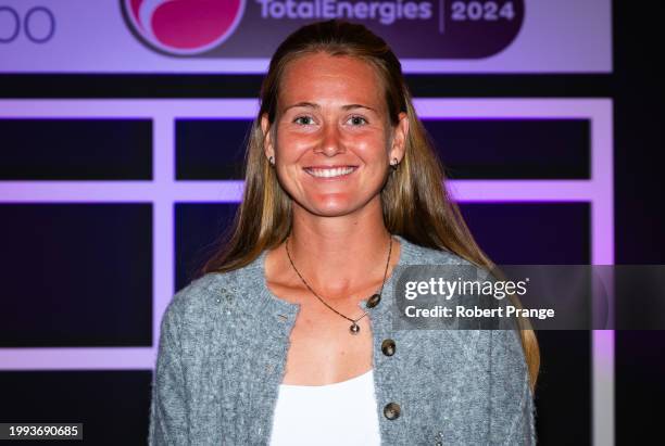 Marie Bouzkova of the Czech Republic arrives at the players party ahead of the Qatar TotalEnergies Open, part of the Hologic WTA Tour at Khalifa...