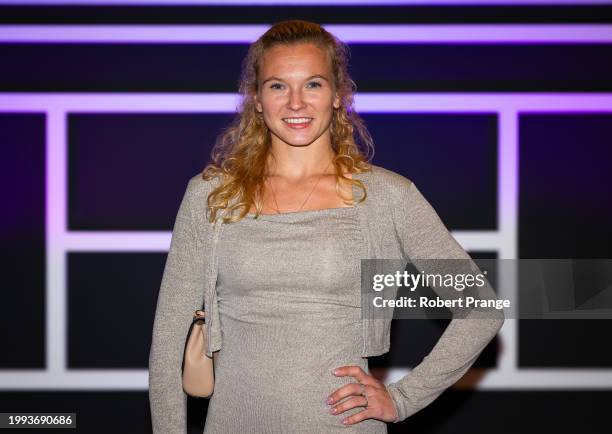 Katerina Siniakova of the Czech Republic arrives at the players party ahead of the Qatar TotalEnergies Open, part of the Hologic WTA Tour at Khalifa...