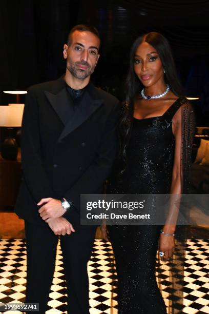 Mohammed Al Turki and Naomi Campbell attend the One&Only One Za'abeel Grand Opening in the Martini Bar on February 10, 2024 in Dubai, United Arab...