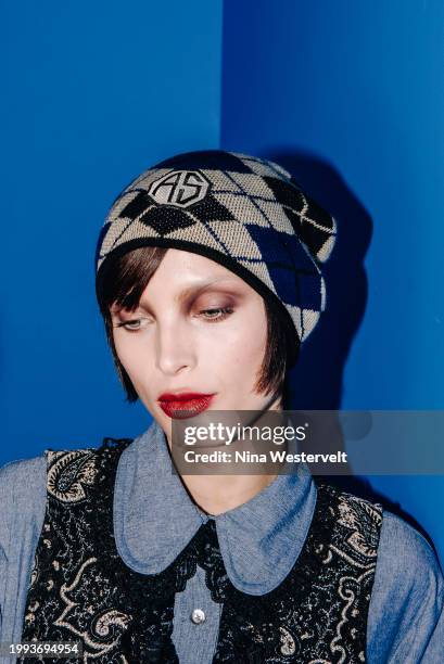 Backstage at Anna Sui RTW Fall 2024 as part of New York Ready to Wear Fashion Week held at the Strand Book Store on February 10, 2024 in New York,...