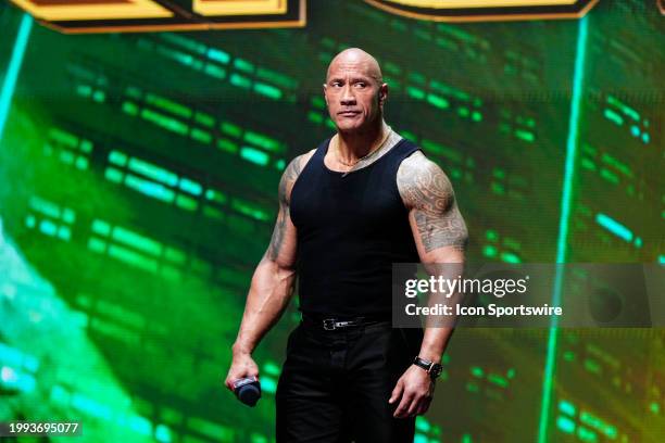 Dwayne "The Rock" Johnson, Ten-Time WWE World Champion during the WWE Wrestlemania XL Kickoff on February 08 at T-Mobile Arena in Las Vegas, NV.