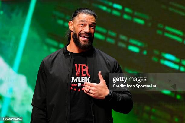 Roman Reigns, WWE Undisputed Universal Champion during the WWE Wrestlemania XL Kickoff on February 08 at T-Mobile Arena in Las Vegas, NV.