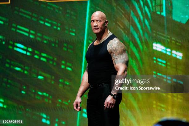 Dwayne "The Rock" Johnson during the WWE Wrestlemania XL Kickoff on February 08 at T-Mobile Arena in Las Vegas, NV.