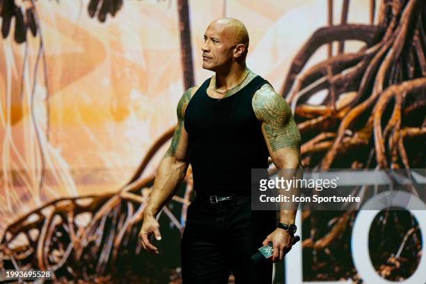 Dwayne "The Rock" Johnson, Ten-Time WWE World Champion during the WWE Wrestlemania XL Kickoff on February 08 at T-Mobile Arena in Las Vegas, NV.