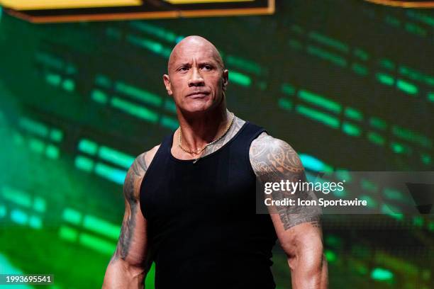 Dwayne "The Rock" Johnson, Ten-Time WWE World Champion during the WWE Wrestlemania XL Kickoff on February 08 at T-Mobile Arena in Las Vegas, NV.