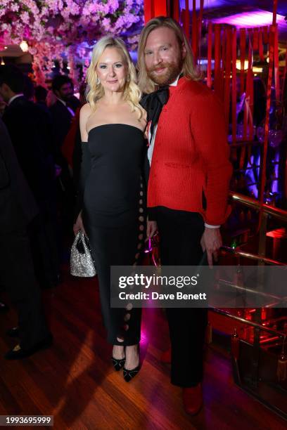 Louise de Turckheim and Henry Conway attend Stanley Zhu's Year of Dragon Celebration at Dixie Queen on February 10, 2024 in London, England.