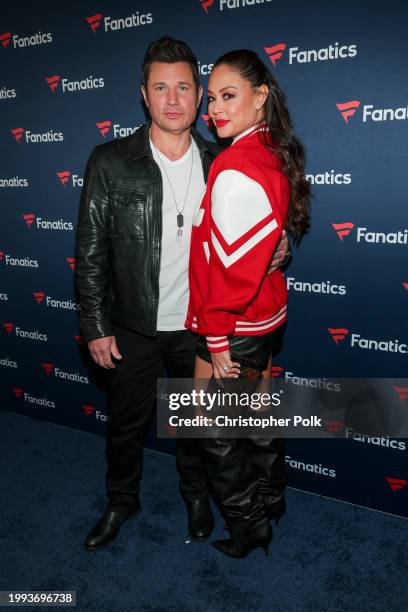 Nick Lachey and Vanessa Lachey at Michael Rubin's Fanatics Super Bowl Party held at Marquee Dayclub Las Vegas at The Cosmopolitan on February 10,...