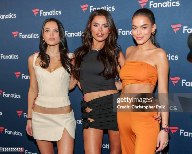Brooks Nader and guests at Michael Rubin's Fanatics Super Bowl Party held at Marquee Dayclub Las Vegas at The Cosmopolitan on February 10, 2024 in...