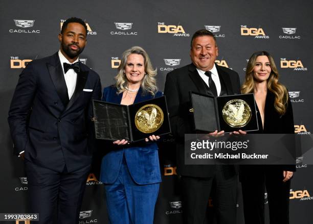 Jay Ellis, Liz Patrick, Michael Mancini and Nasim Pedrad at the 76th Annual DGA Awards held at the Beverly Hilton Hotel on February 10, 2024 in...