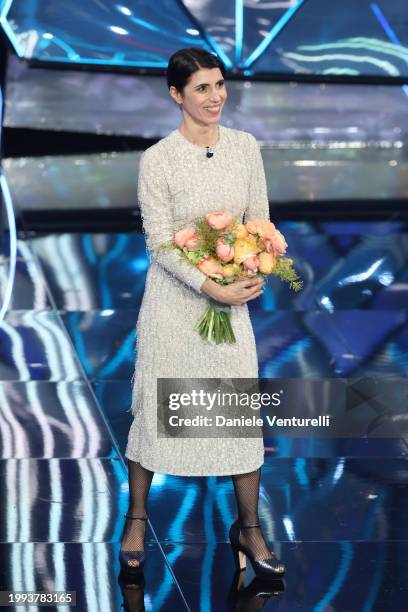 Giorgia attends the 74th Sanremo Music Festival 2024 at Teatro Ariston on February 07, 2024 in Sanremo, Italy.