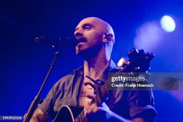 Singer Sam Harris of X Ambassadors performs live on stage during a concert at the Columbia Theater on February 7, 2024 in Berlin, Germany.