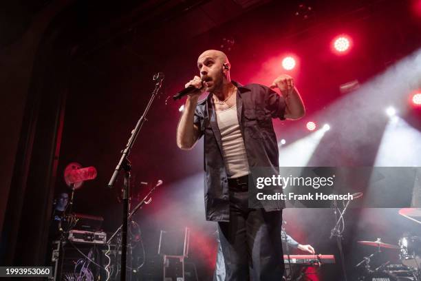 Singer Sam Harris of X Ambassadors performs live on stage during a concert at the Columbia Theater on February 7, 2024 in Berlin, Germany.