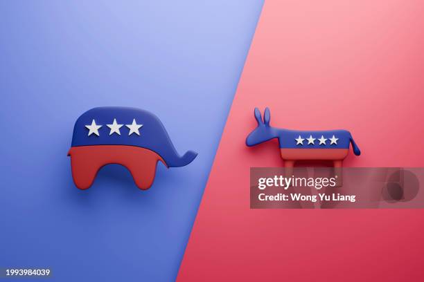 donkey vs elephant - republican national convention stock pictures, royalty-free photos & images
