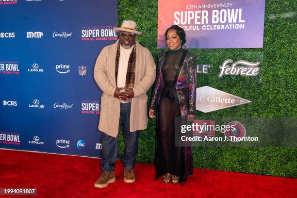 Cedric the Entertainer and Tichina Arnold arrive to the 25th Anniversary Super Bowl Soulful Celebration at Pearl Theater at the Palms Casino Resort...