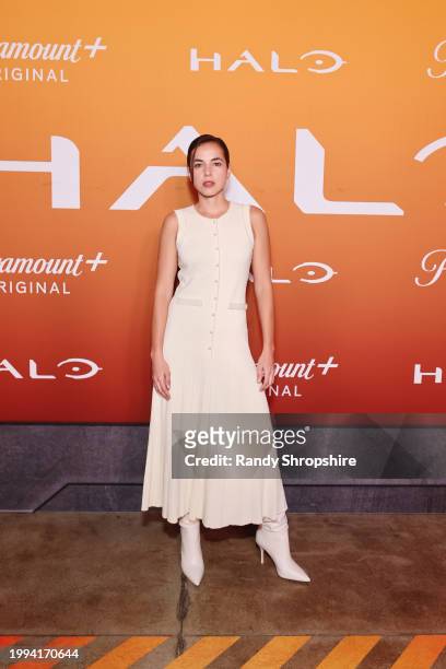 Cristina Rodlo attends "Halo" Fan Screening at Nya Studios on February 07, 2024 in Los Angeles, California.