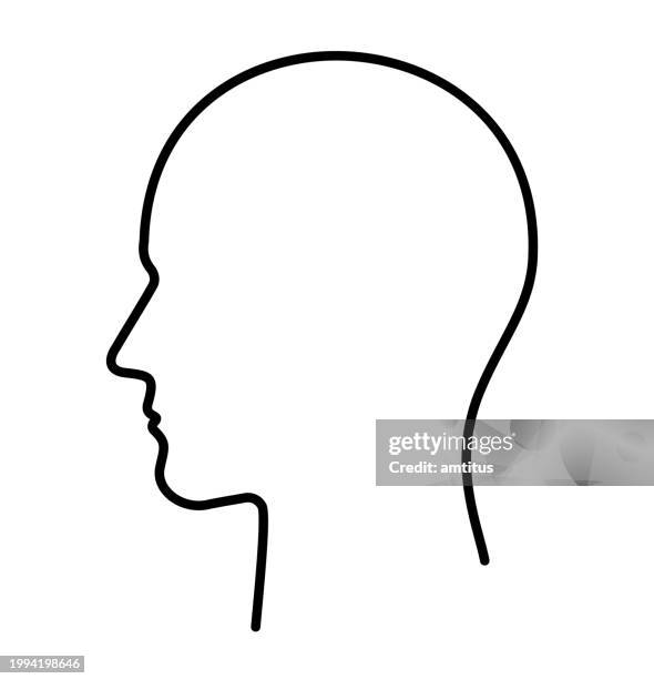 umriss des menschlichen kopfes - kopf an kopf stock-grafiken, -clipart, -cartoons und -symbole