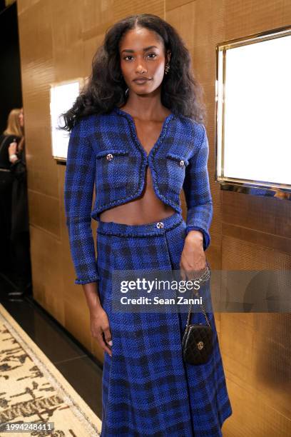 Melodie Monrose, wearing CHANEL, attends the CHANEL cocktail to celebrate the Watches & Fine Jewelry Fifth Avenue Flagship Boutique Opening on...